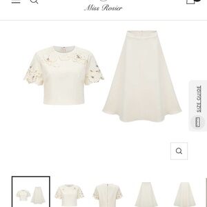 Miss Rosier Coralie Neutrals 3D Petal Top & Skirt Set – NWT